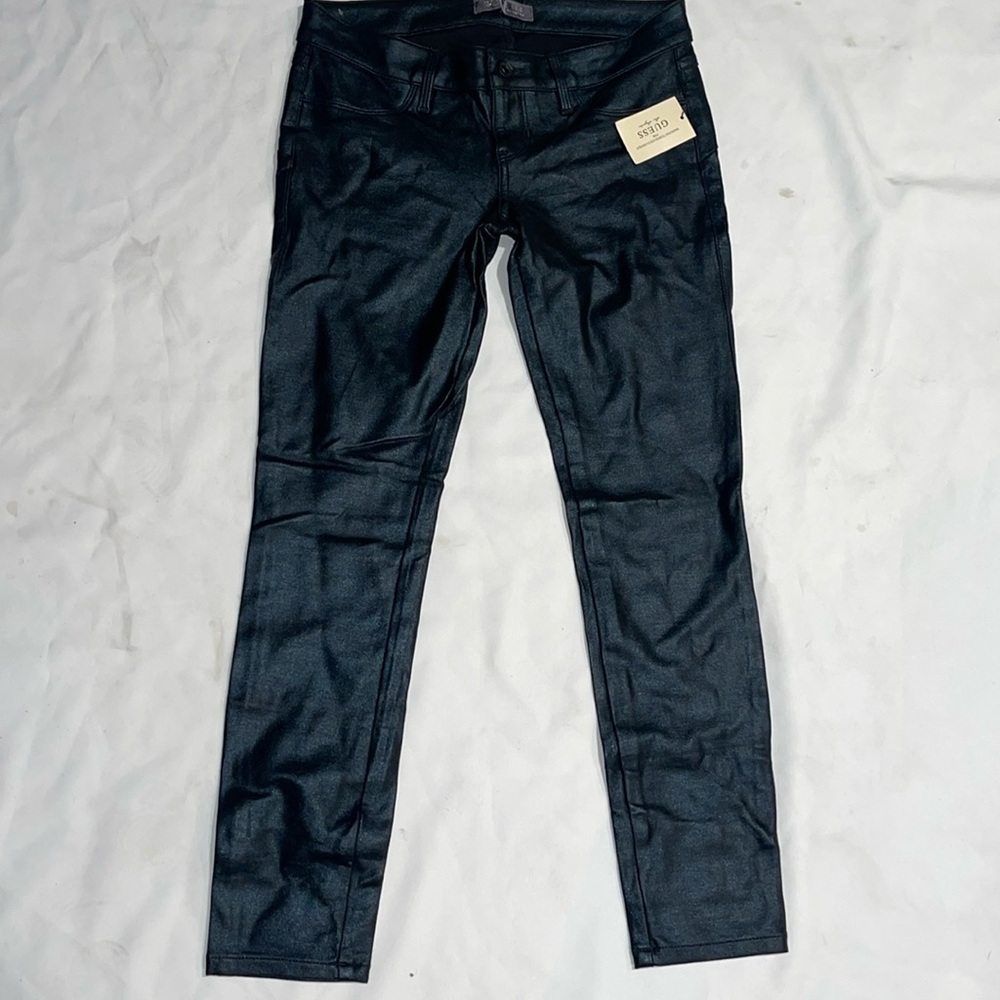 New Guess Jeans Legging Stretch Black Foil 6 28 - Picture 2 of 11